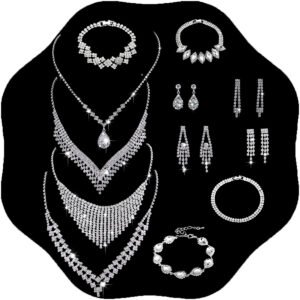 12pcs Luxury Crystal Wedding Jewelry Set Prevent
