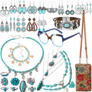 34 Pcs Bohemian Western Jewelry For Women