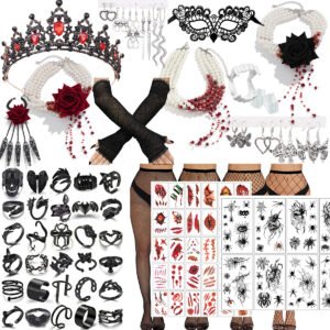 83pcs Halloween Vampire Costume Gothic Jewelry Set
