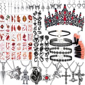 79 Pcs Surprise Gothic Witchy Jewelry For Women